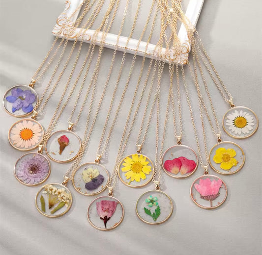 Pendants with Real Pressed Flowers