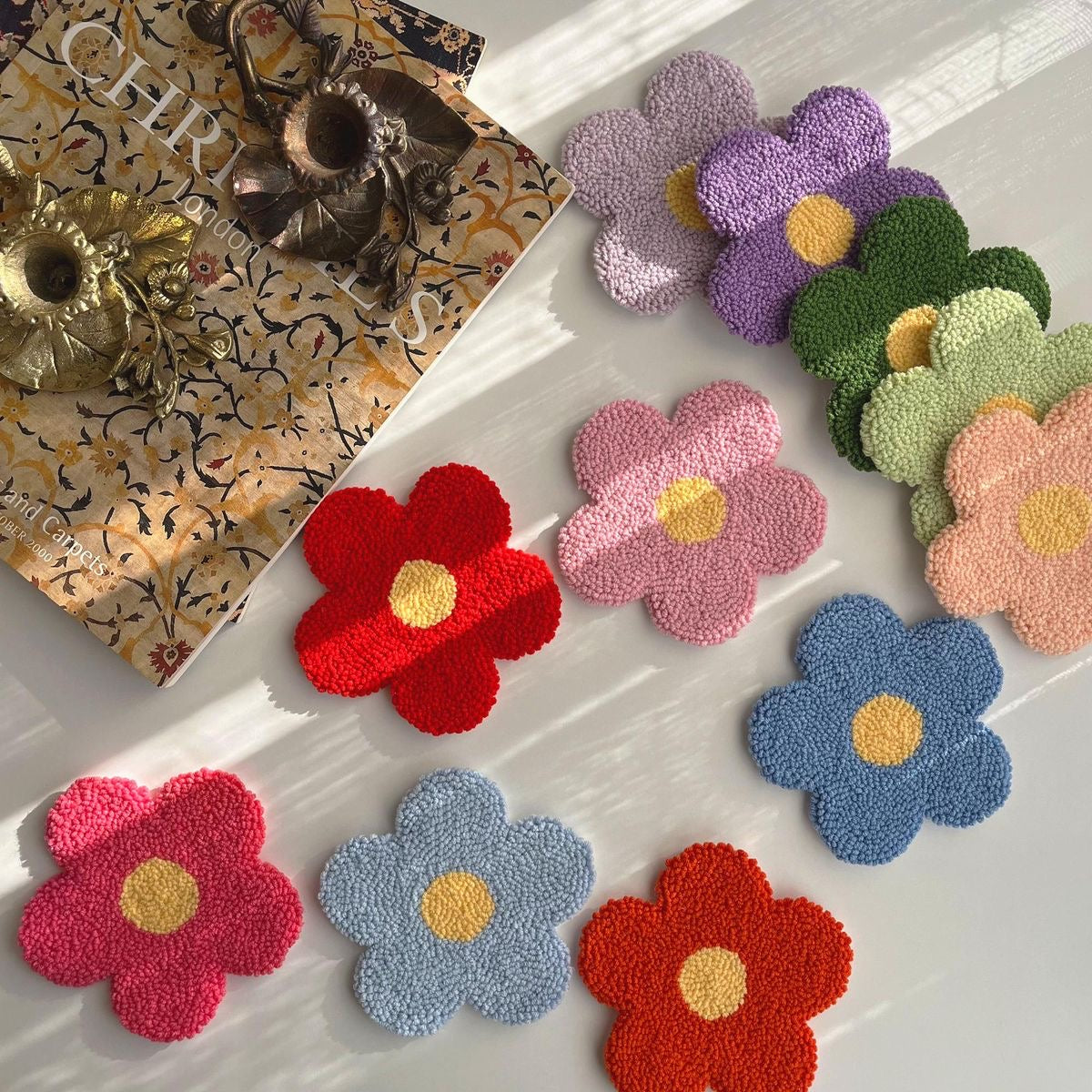 Exclusive Quirky Handmade Punch Needle Mug Rugs / Coasters