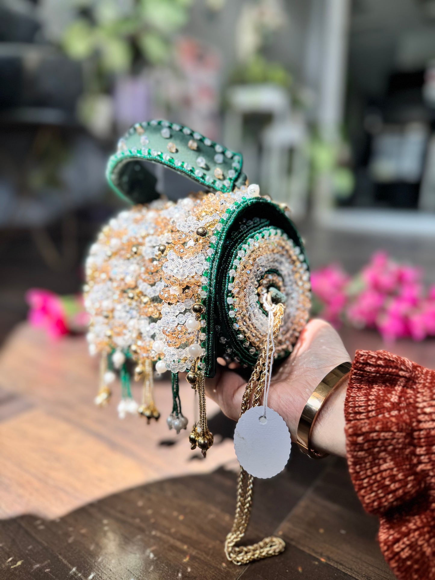 Shimmering Embellished Pearl & Rhinestone Bridal Bag / Party Bag