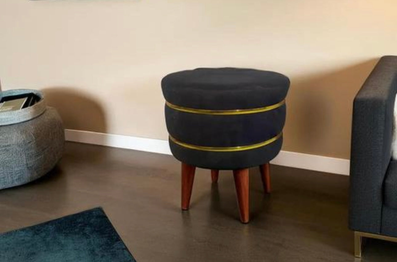 Deluxe Velvet Ottoman Pouffee