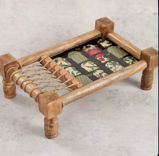 Wooden Khatiya/Cot Platter cum Serving Tray