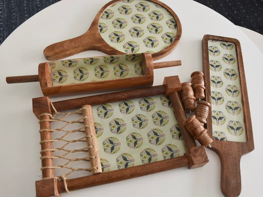 Exclusive Handmade Wooden Platters Gift Set of 4