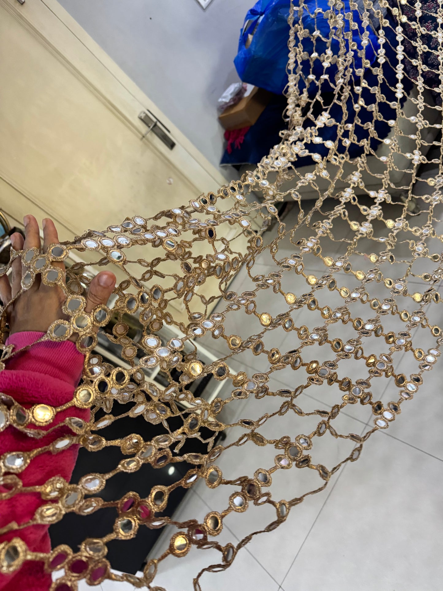 Exclusive Handmade Statement Mirror Jaal Dupatta/Veil