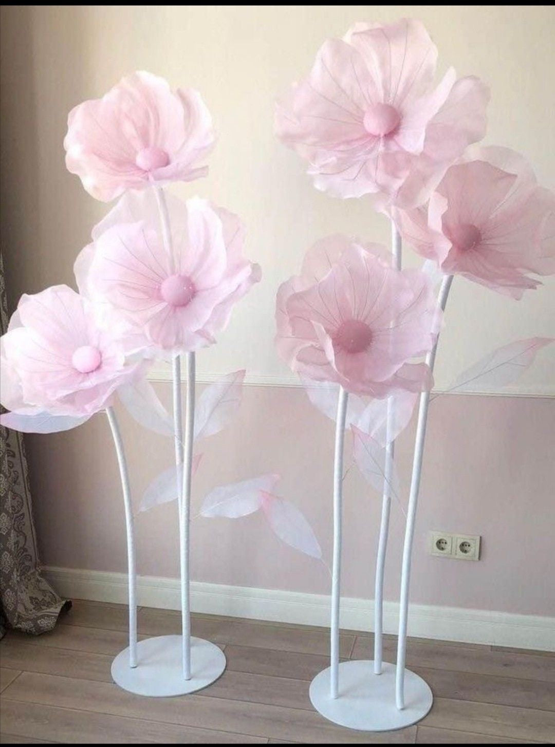 Organza Fabric Flowers with Stand