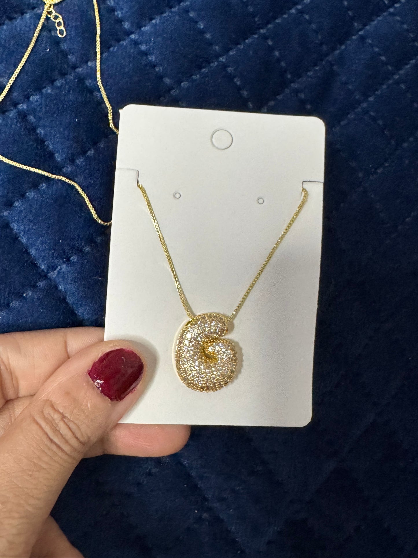 Zircon Chunky A-Z Letter Pendant