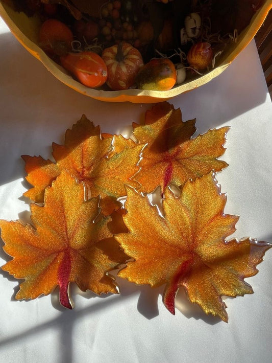 Autumn Leaf Coasters Set