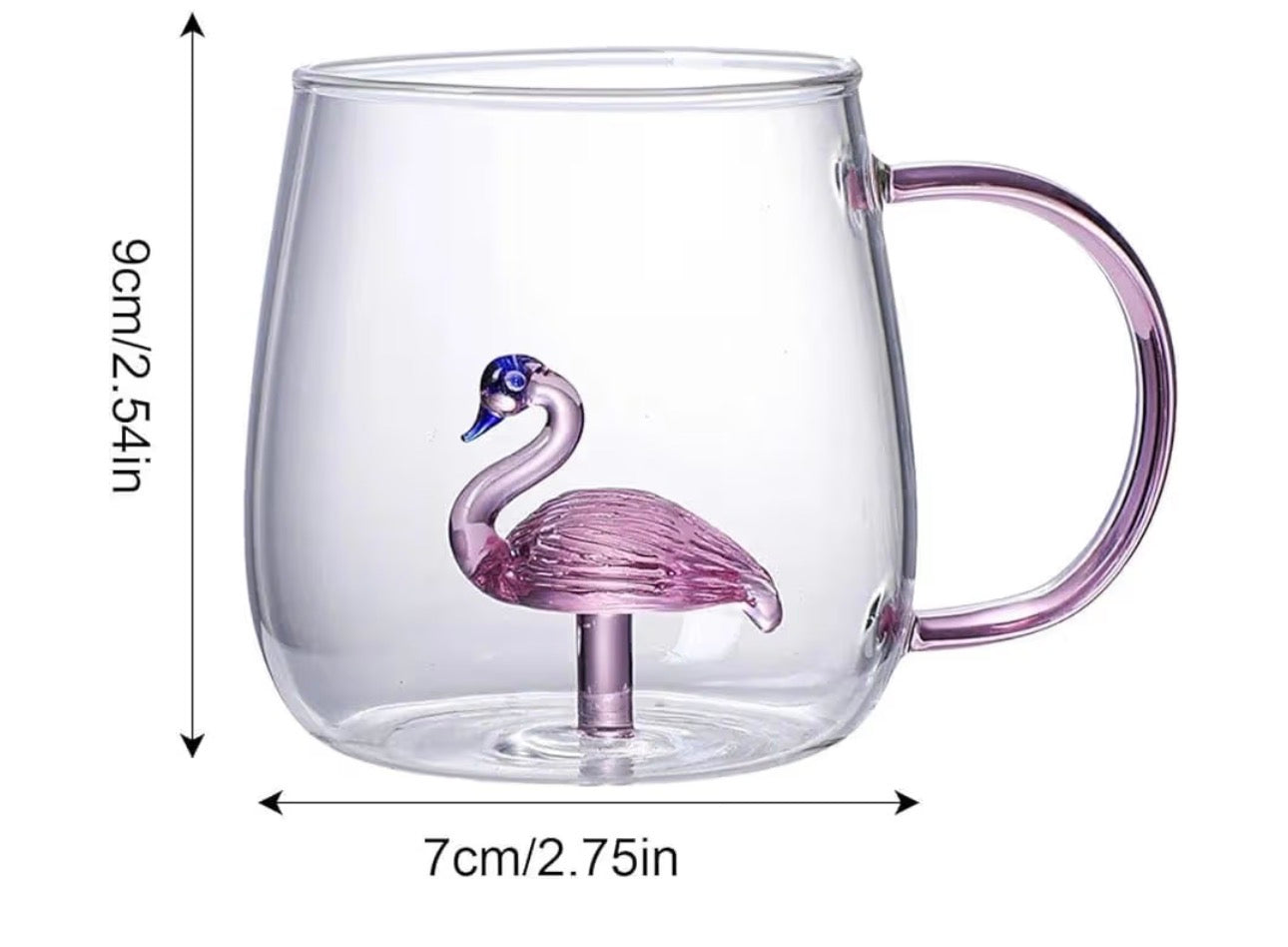 Transparent 3D Crystal Flamingo Mug