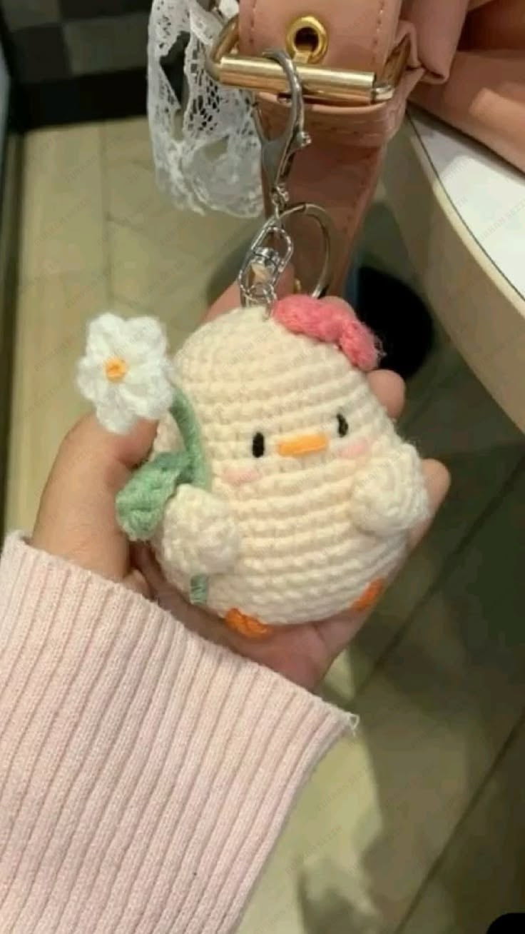 Adorable Duck Crochet Keychain