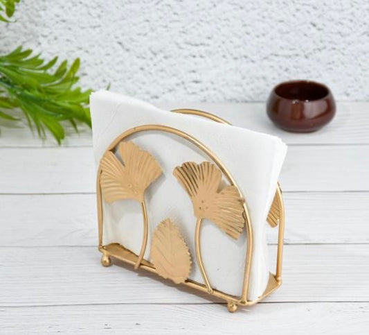 Elegant Gold Ginkgoo Leaves Tissue Holder