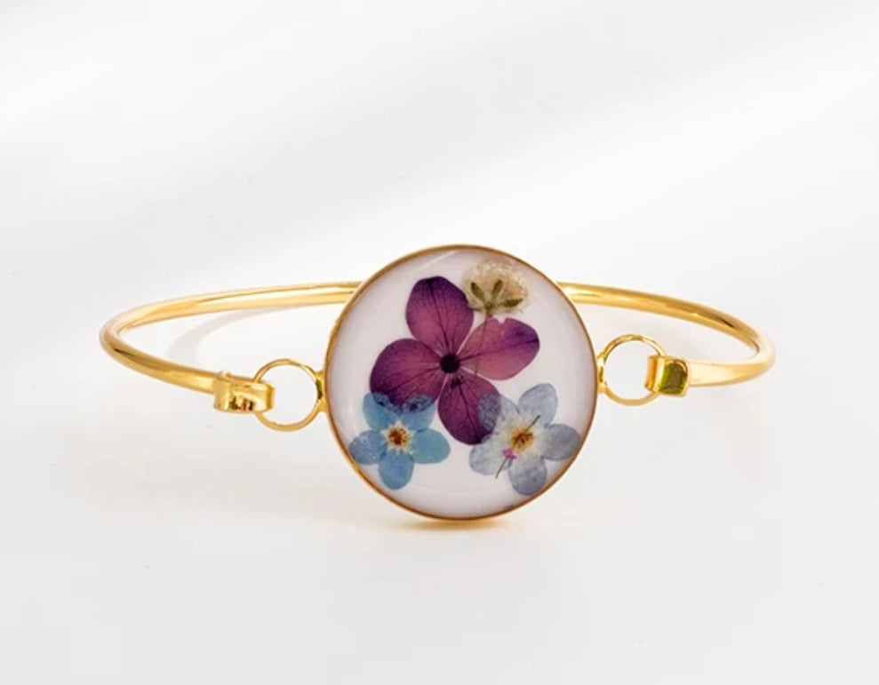 Bracelets with Real Pressed Flowers