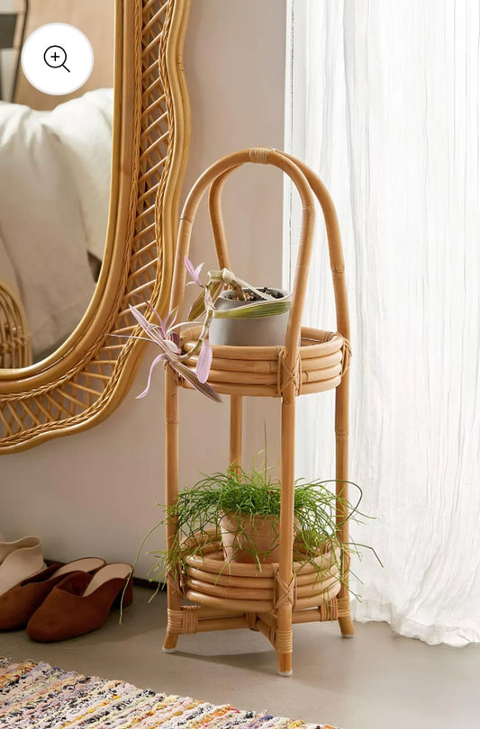 2-Tier Rattan Bamboo Planter