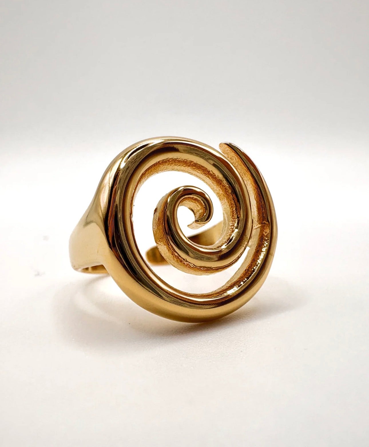 Gold Plated Statement Spiral Ring