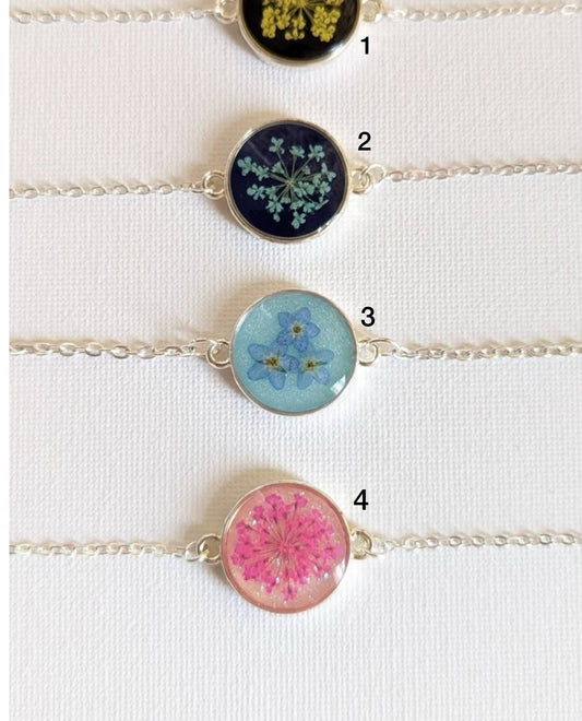 Bracelet with Real Flowers