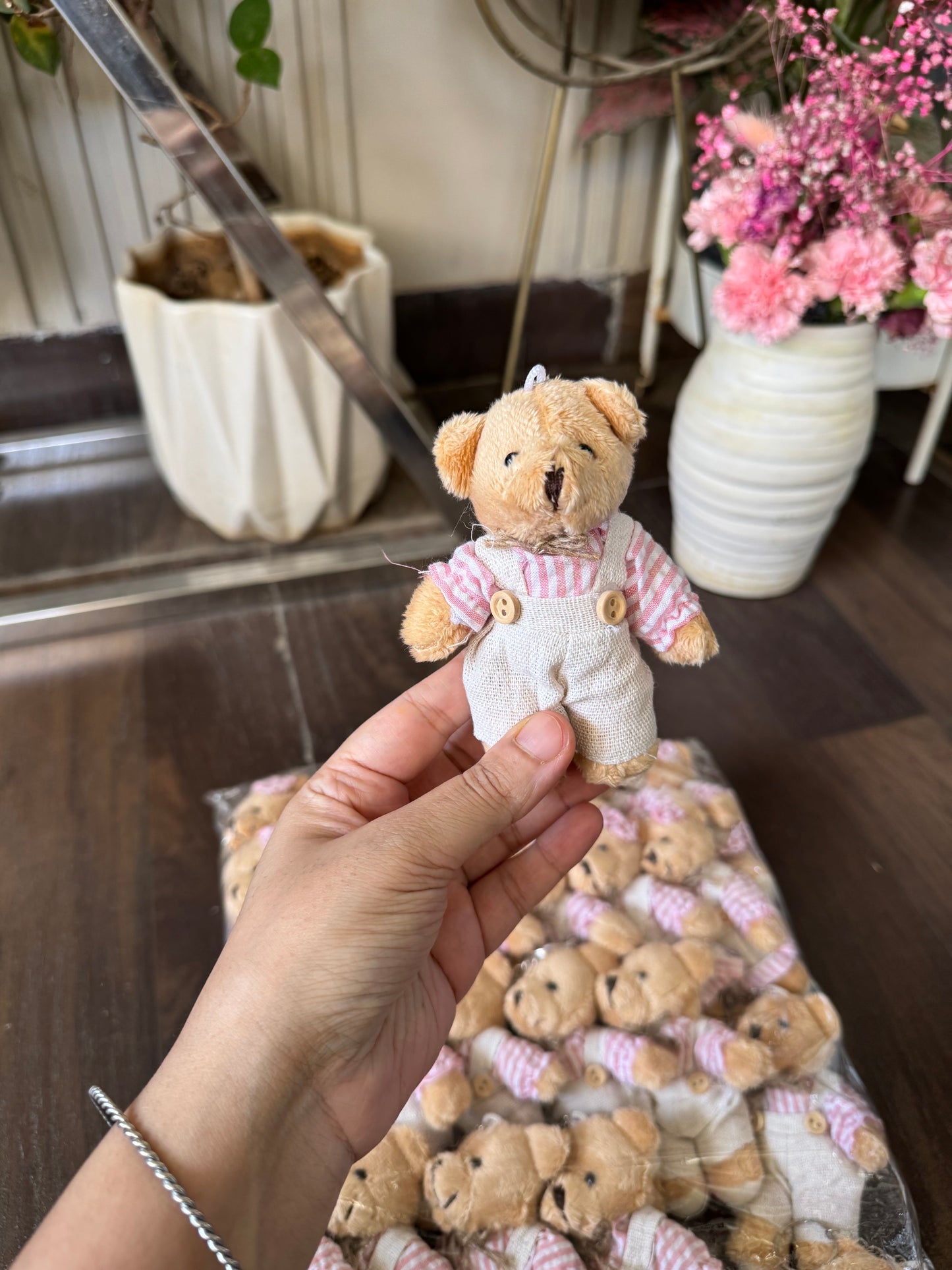 Exclusive Teddy Keychains with Cute Pink Outfit (Boy/Girl)