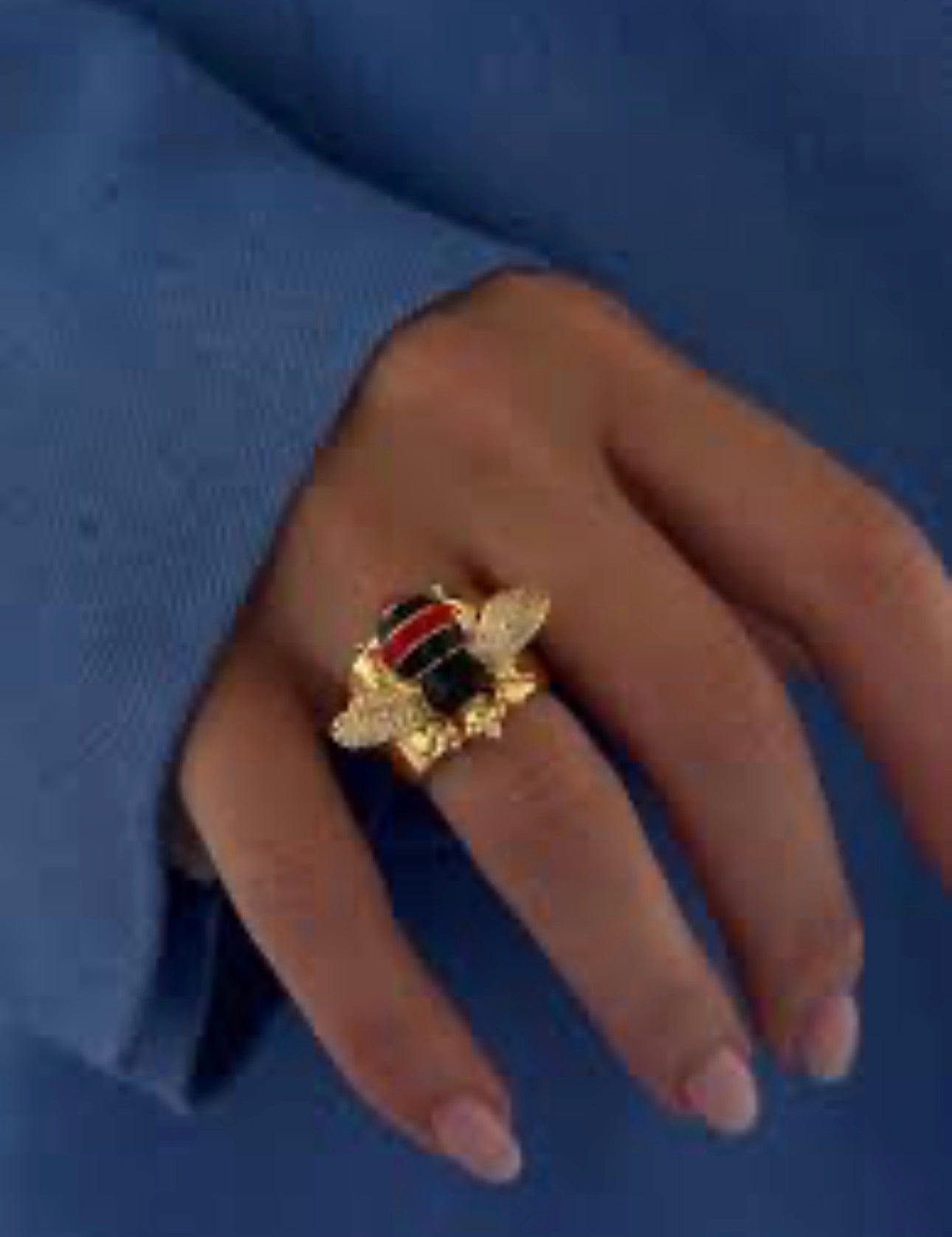 Gold Plated Anti Tarnish Bee Motif Ring