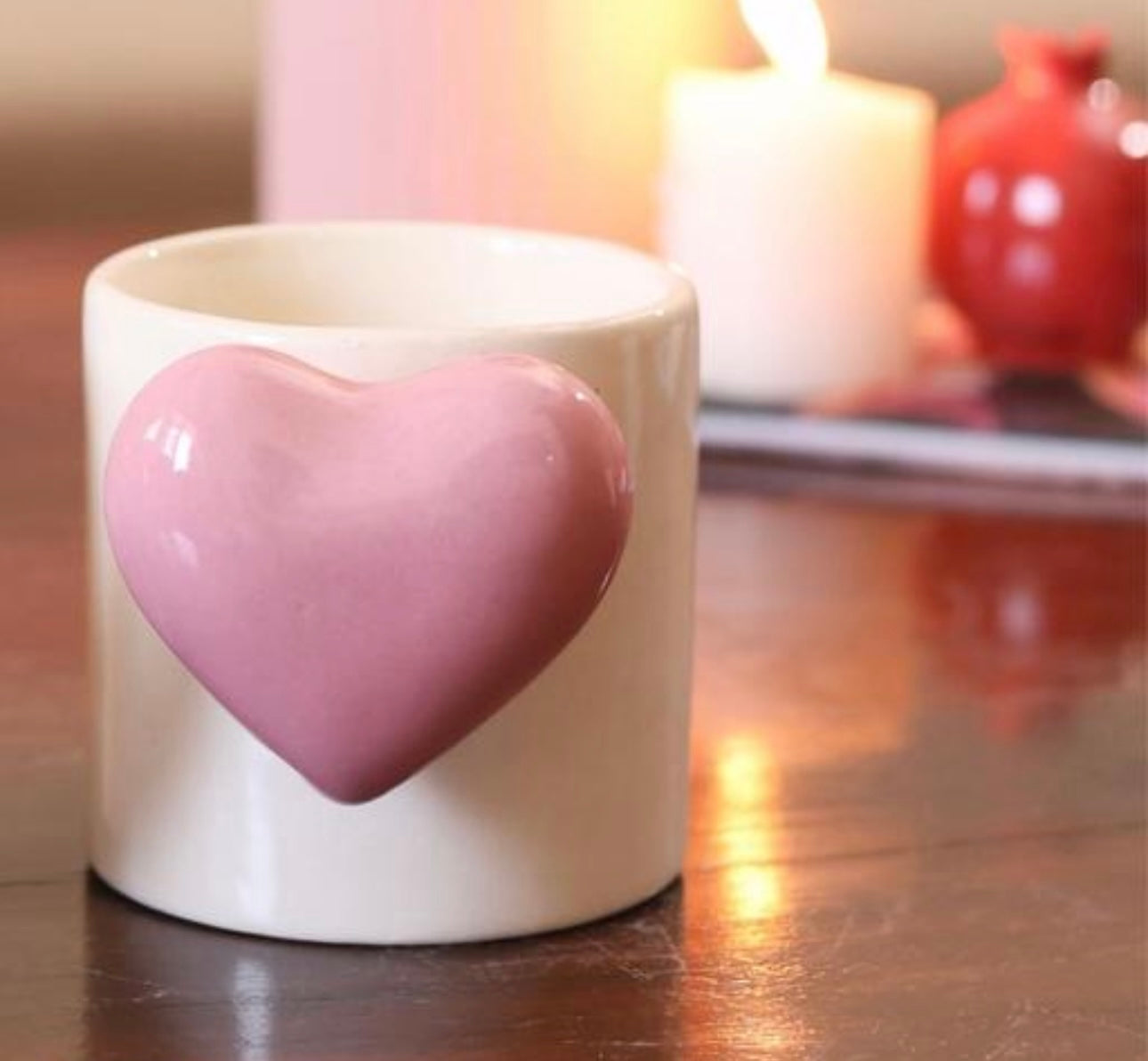 Trending 3D Pink Heart Handle Mug