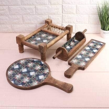 Exclusive Handmade Wooden Platters Gift Set of 4