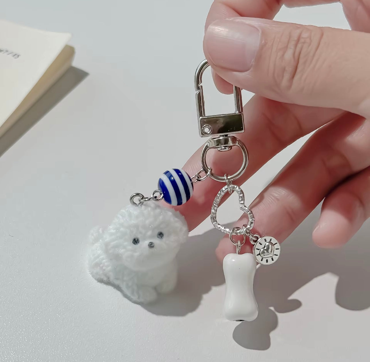 Adorable Soft Cute Plushy Dog Keychain / Stuffed Animal Keychain