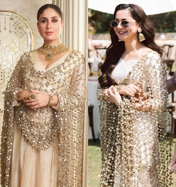 Exclusive Handmade Statement Mirror Jaal Dupatta