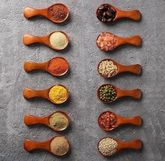 Multifunctional Wooden Spices Spoons - Set of 12