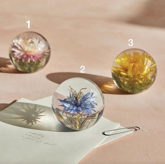 Real Flowers Paperweight