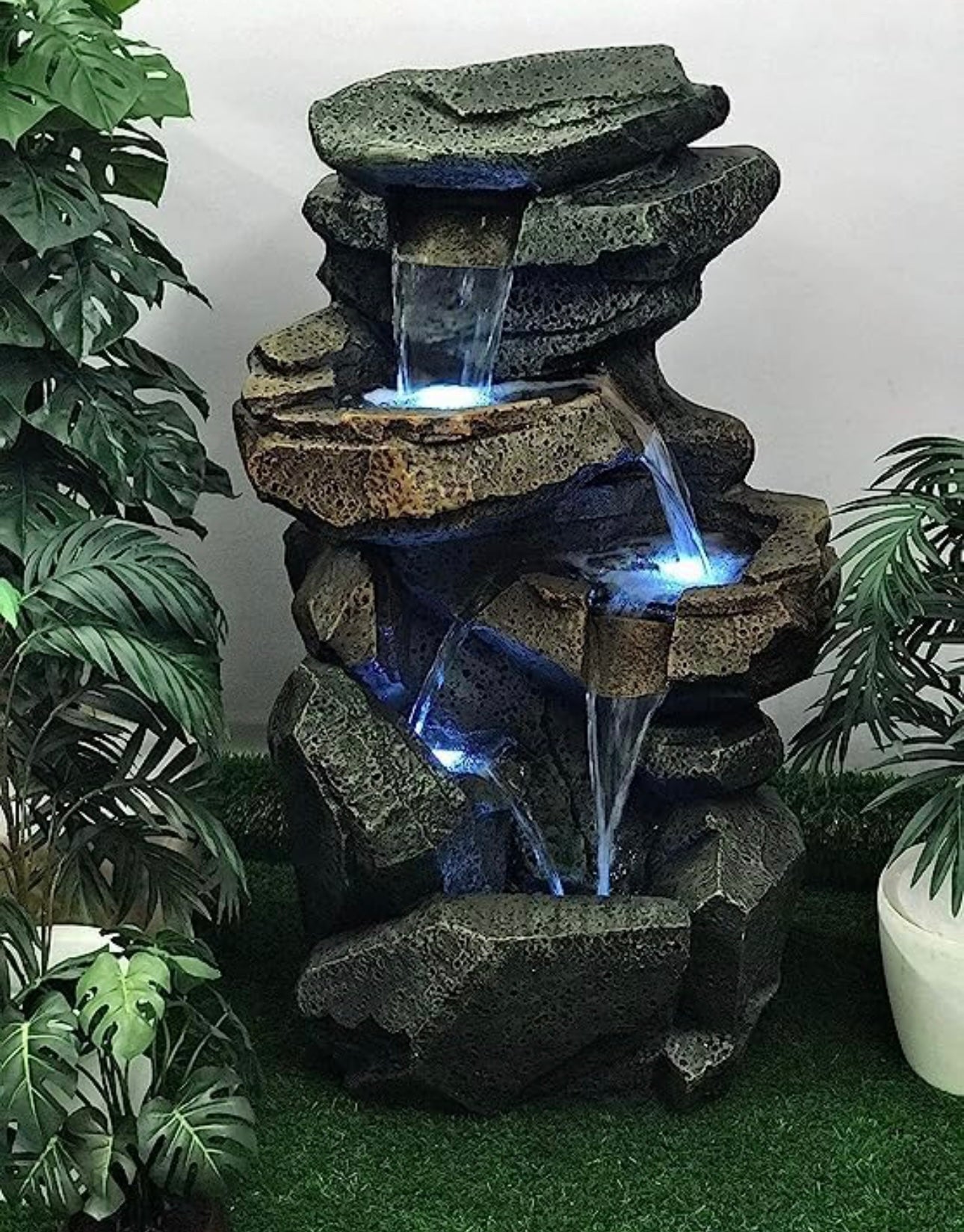 Decorative 5-Tier Artificial Fountain with LED light