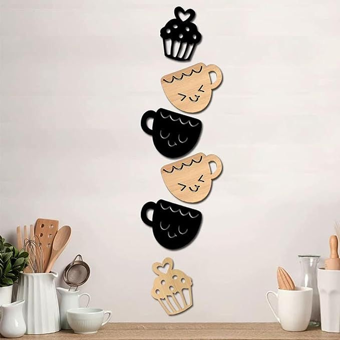 Set of 6 Cups & Cupcakes Kitchen Decor