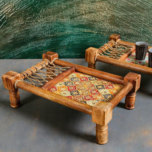 Wooden Khatiya/Cot Platter cum Serving Tray