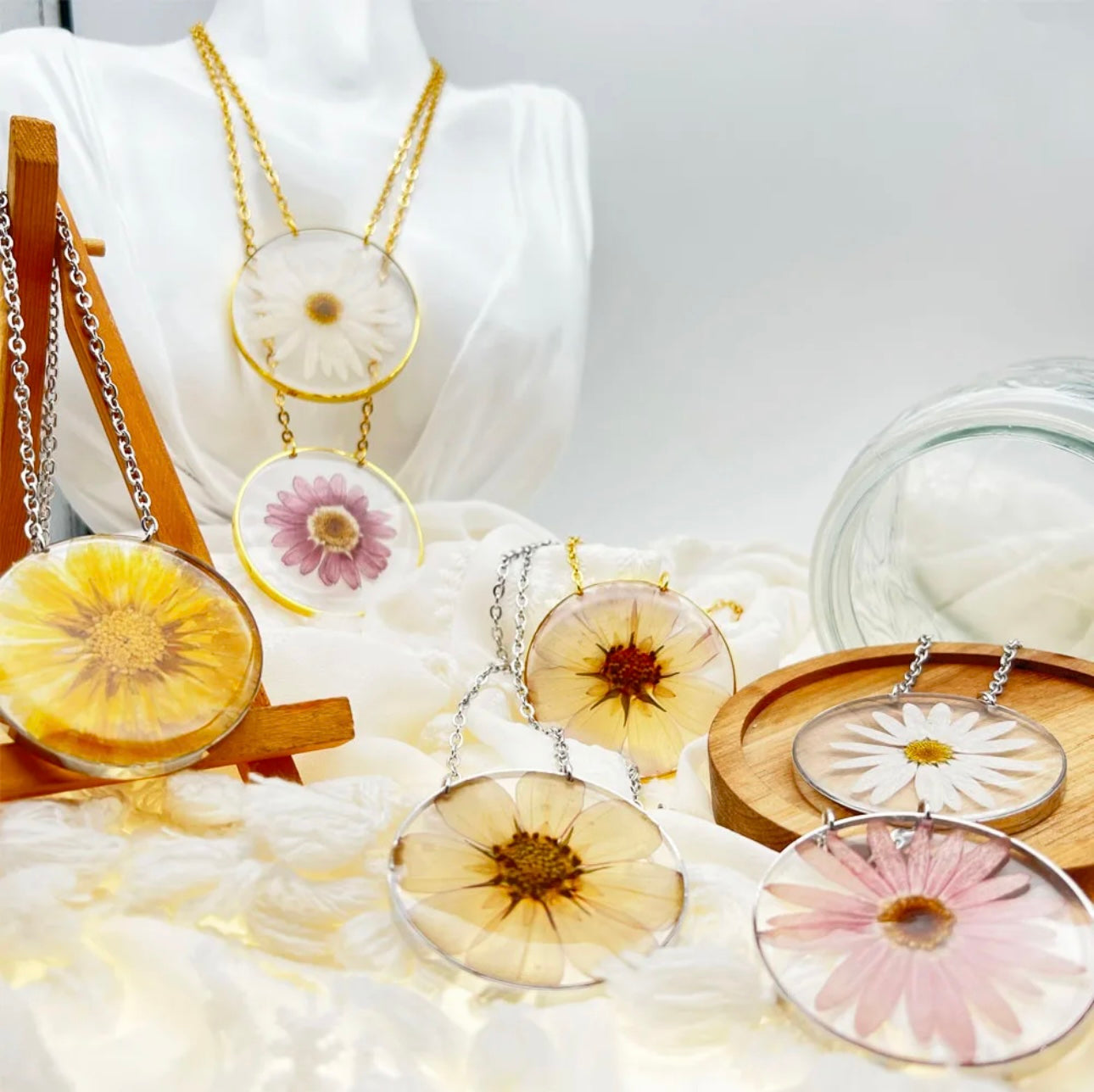 Pendants with Real Pressed Flowers