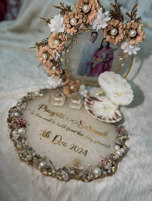Customised Hanging Engagement Ring Tray/Platter with Photo
