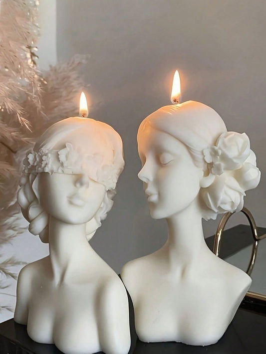 Woman Face Candles - Set of 2