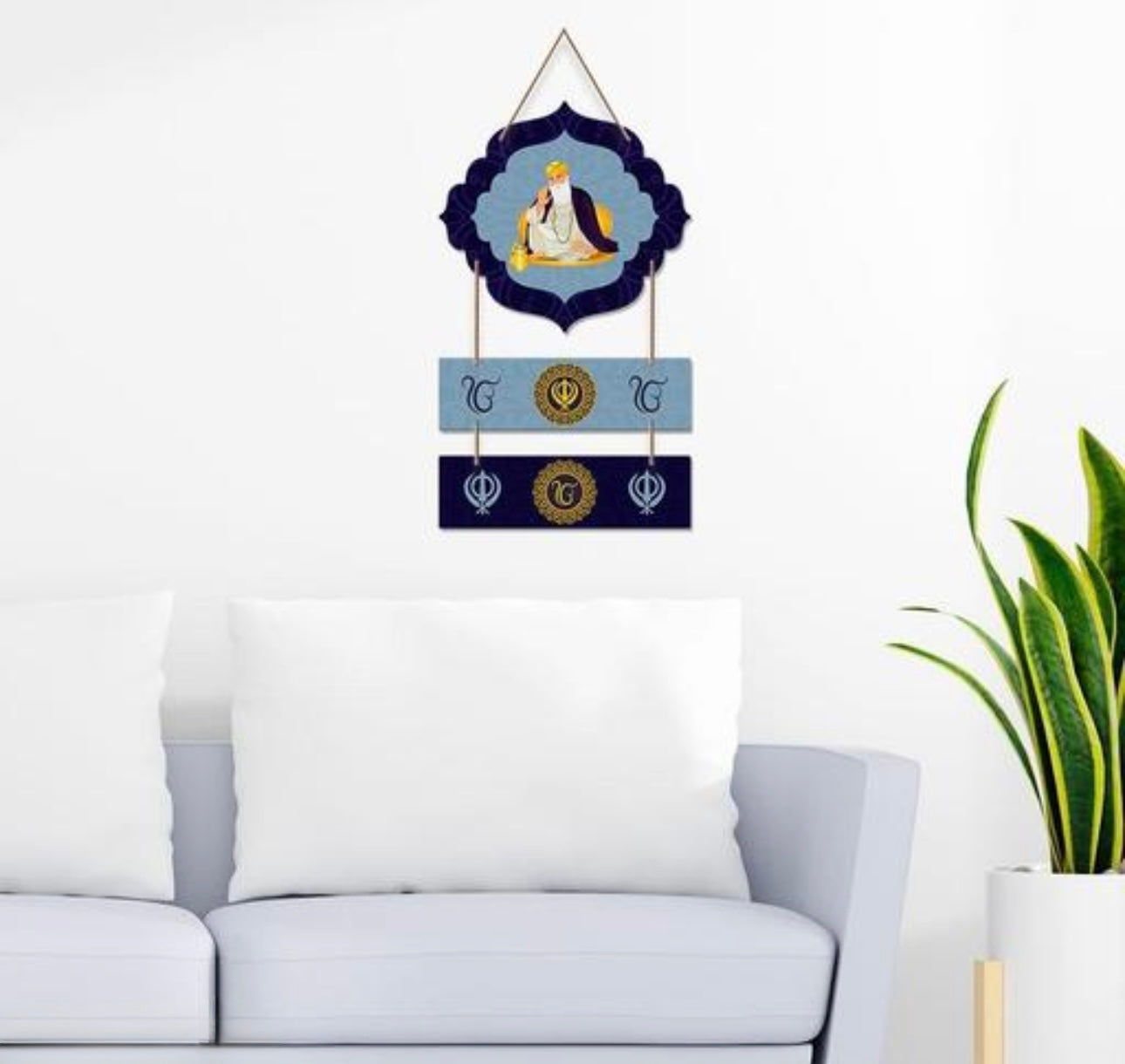 Sikh Religious Symbol Wooden Hanging