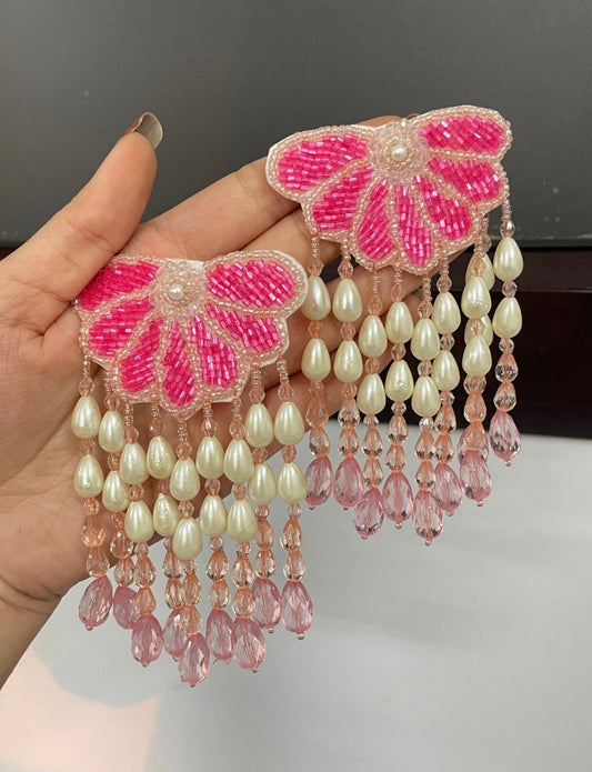 Bright Pink Raspberry Dangler Earrings