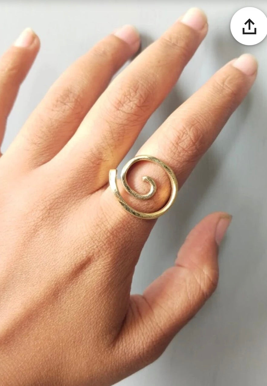 Gold Plated Statement Spiral Ring