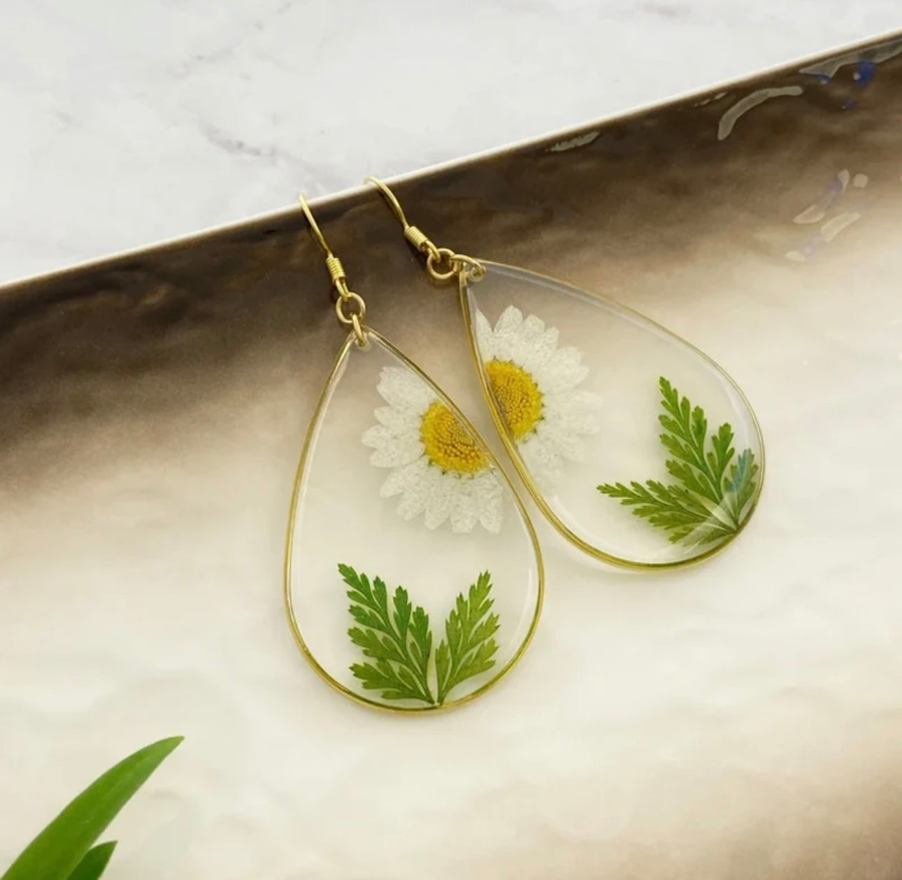 Earrings with Real Pressed Flowers