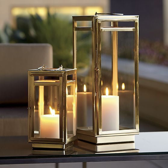 Brass Metal Lanterns - Set of 2