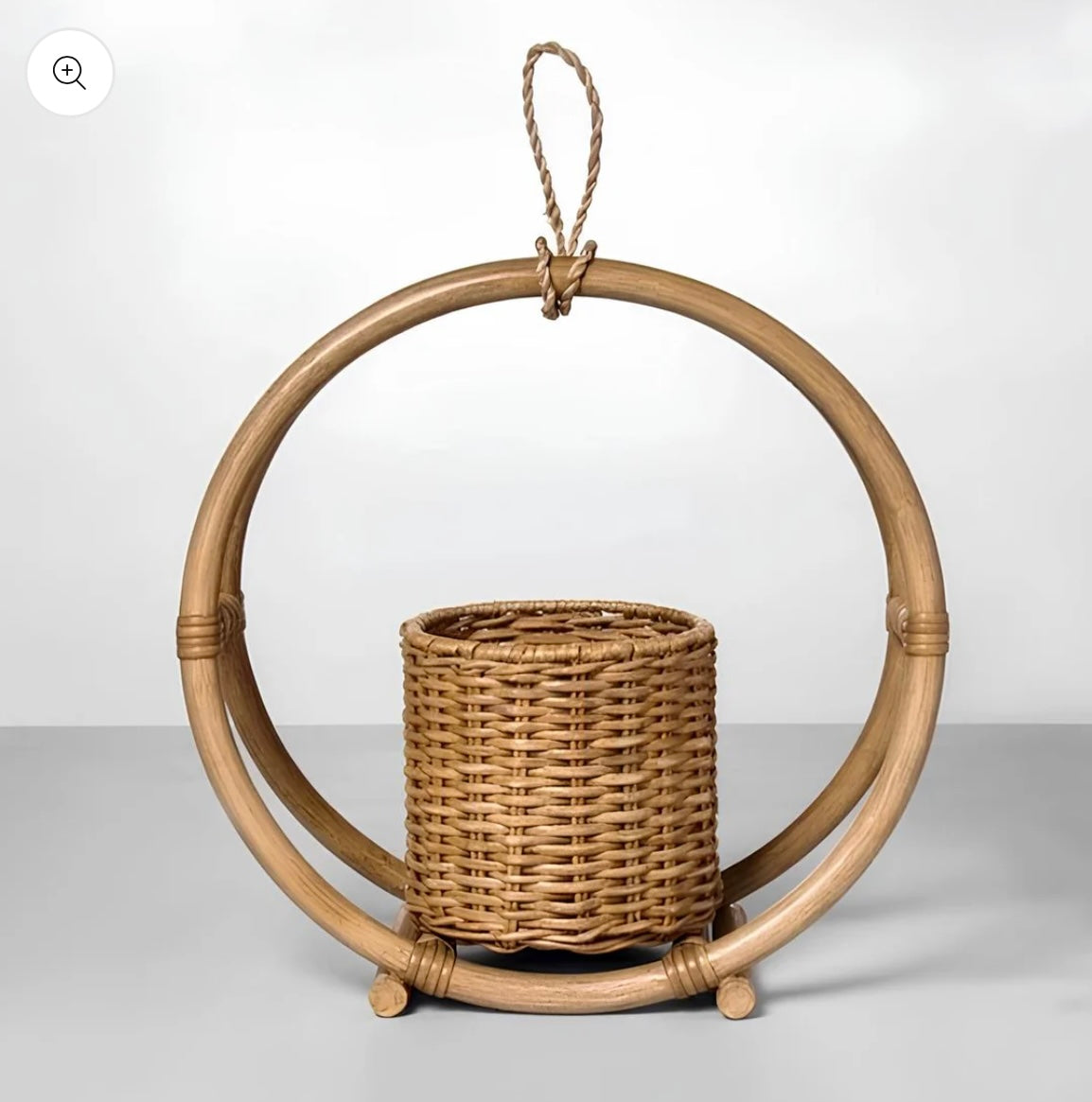 Bamboo Rattan Hanging Planter