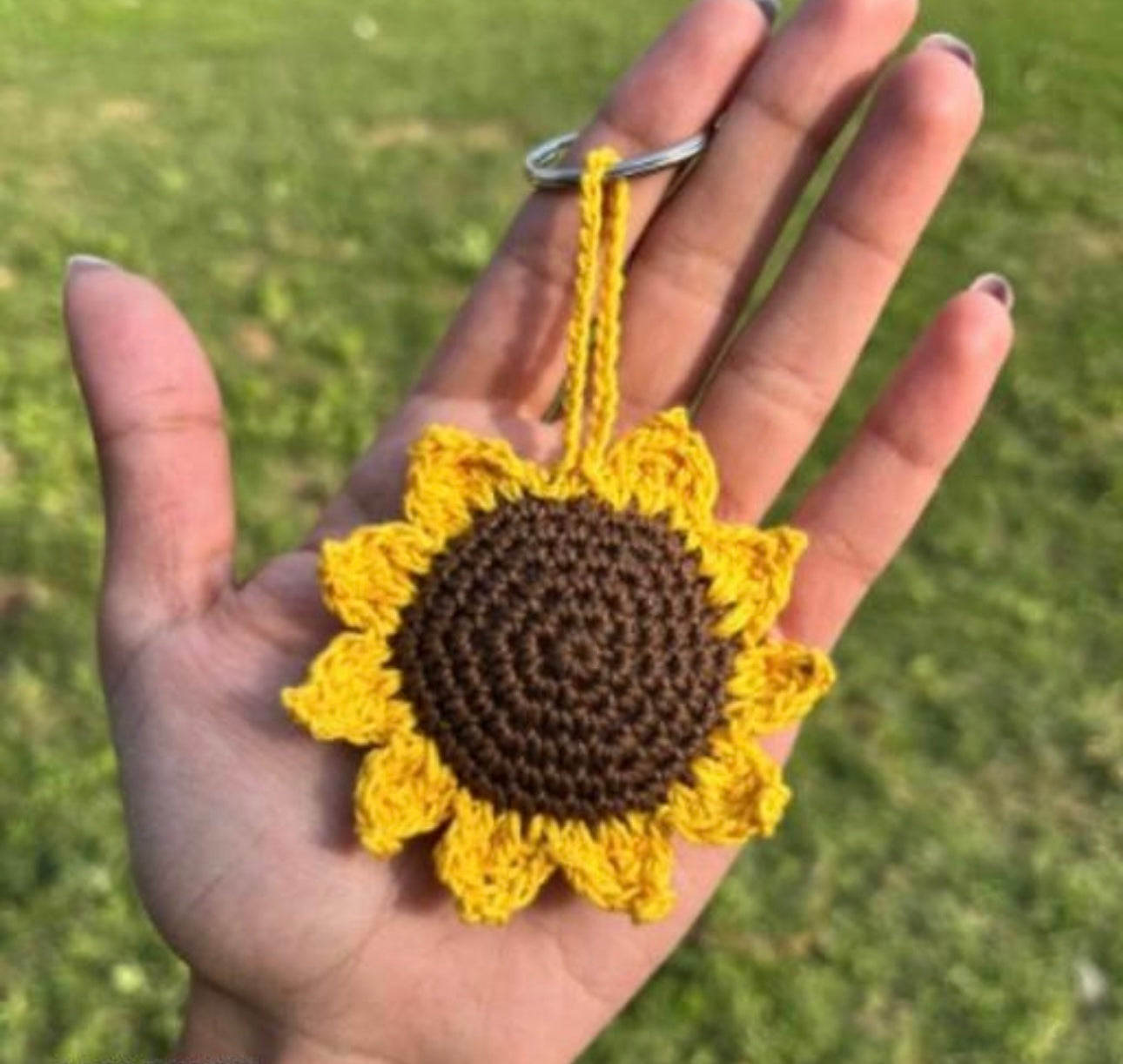 Adorable Crochet Sunflower Keychain