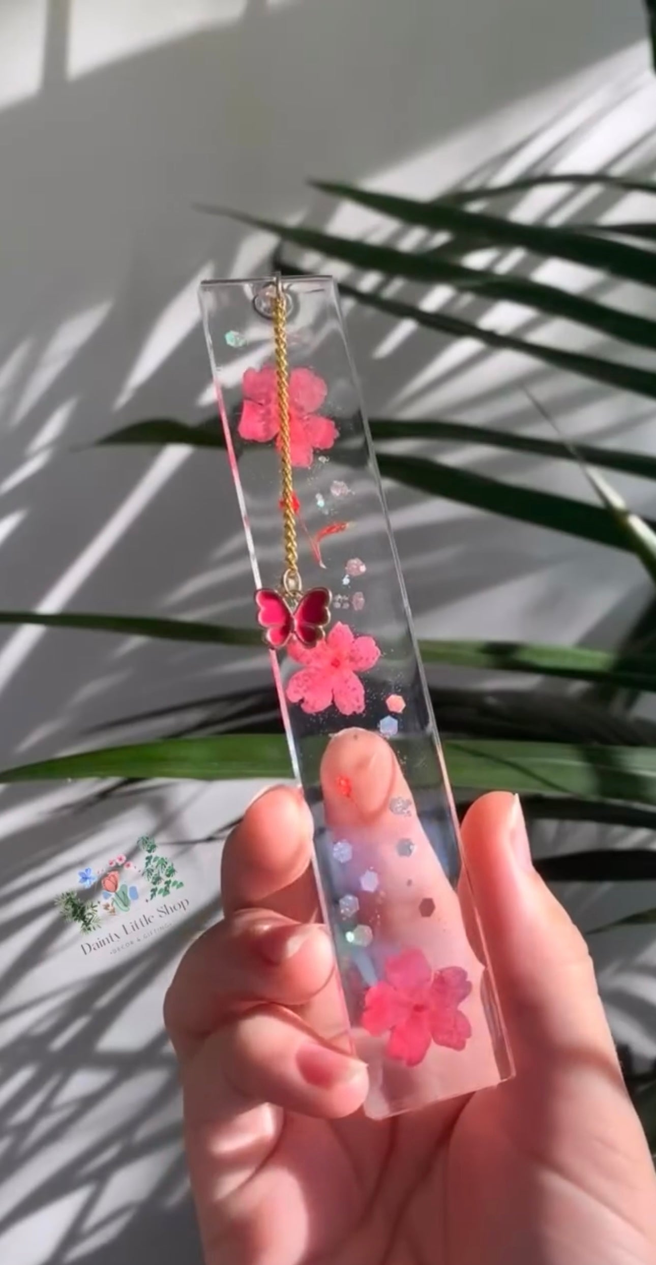 Floral Bookmarks with Real Pressed Flowers & Charms