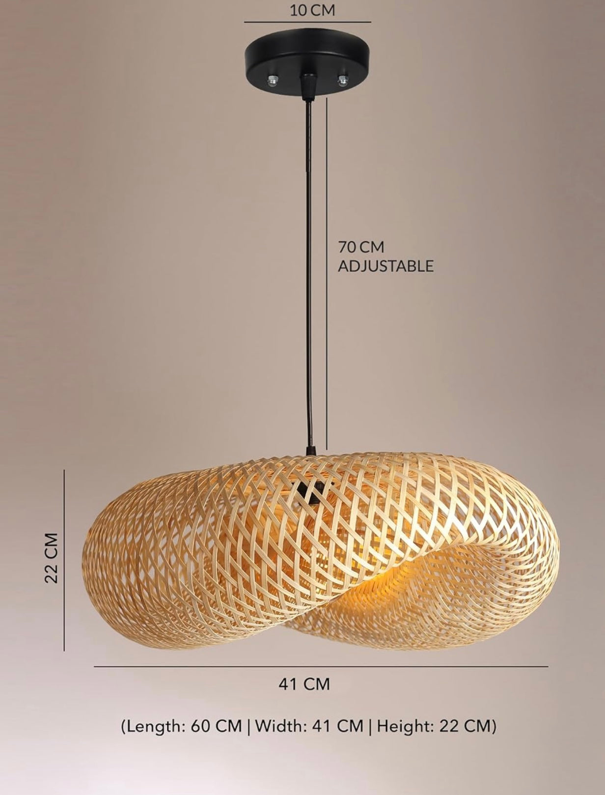 Moroccan Handmade Hanging Bamboo Wave Pendant Light
