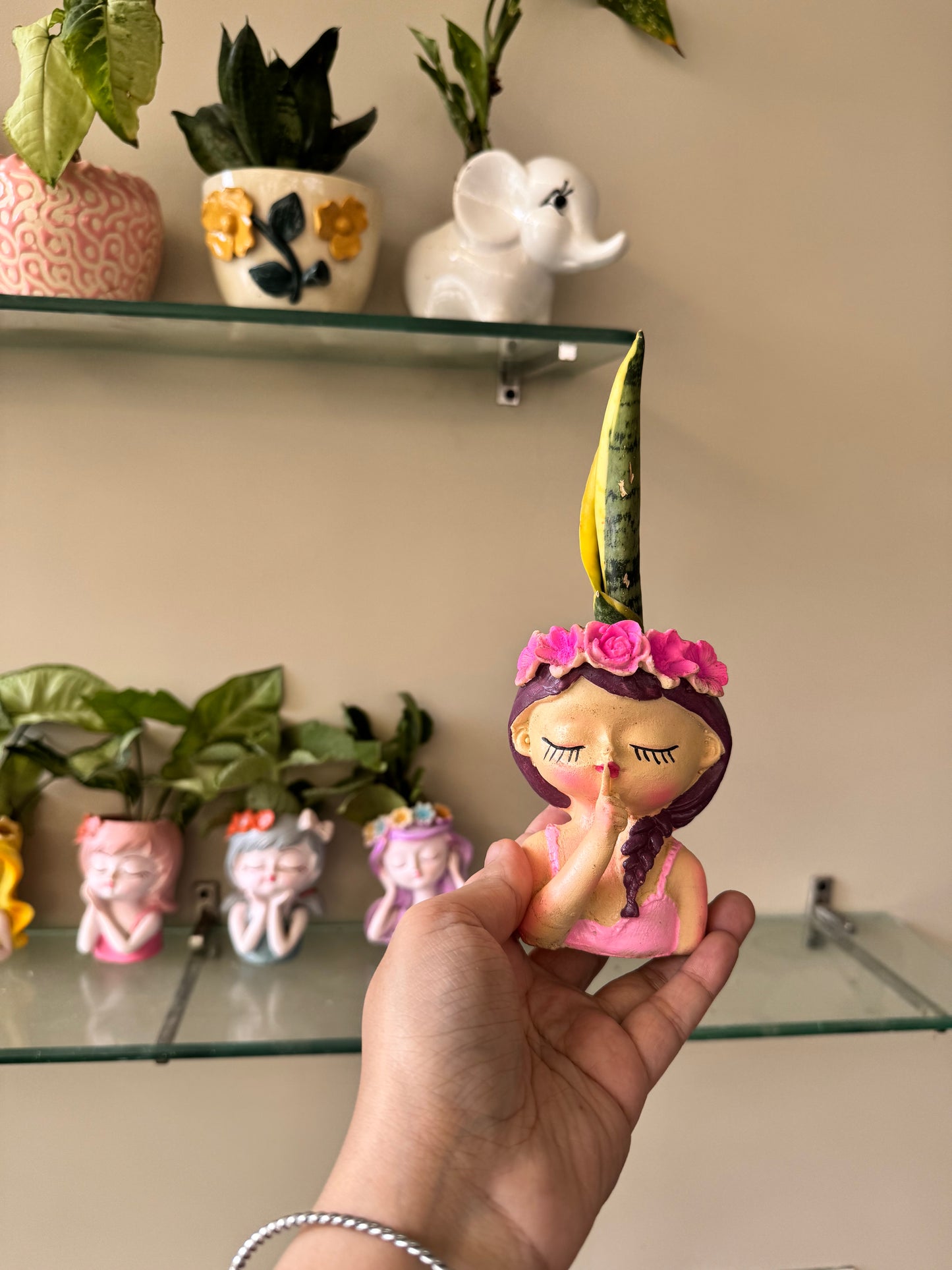Cute Girl Fairies Planter / Multipurpose Brush Holder / Pencil Holder