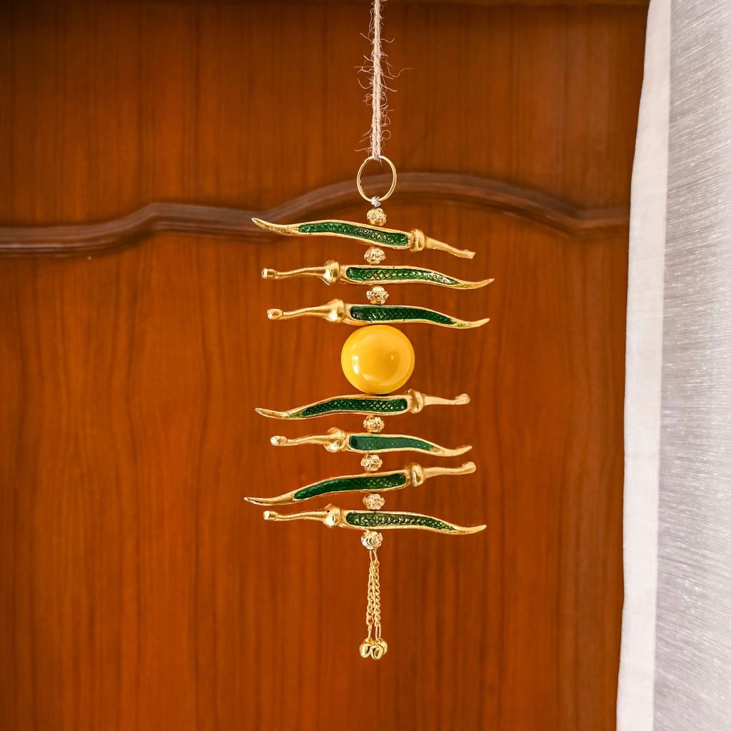 Exclusive Nimbu Mirchi Metal Hanging for Door/Car/Home