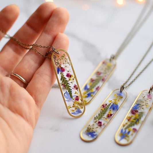 Petite Pendants with Real Pressed Flowers