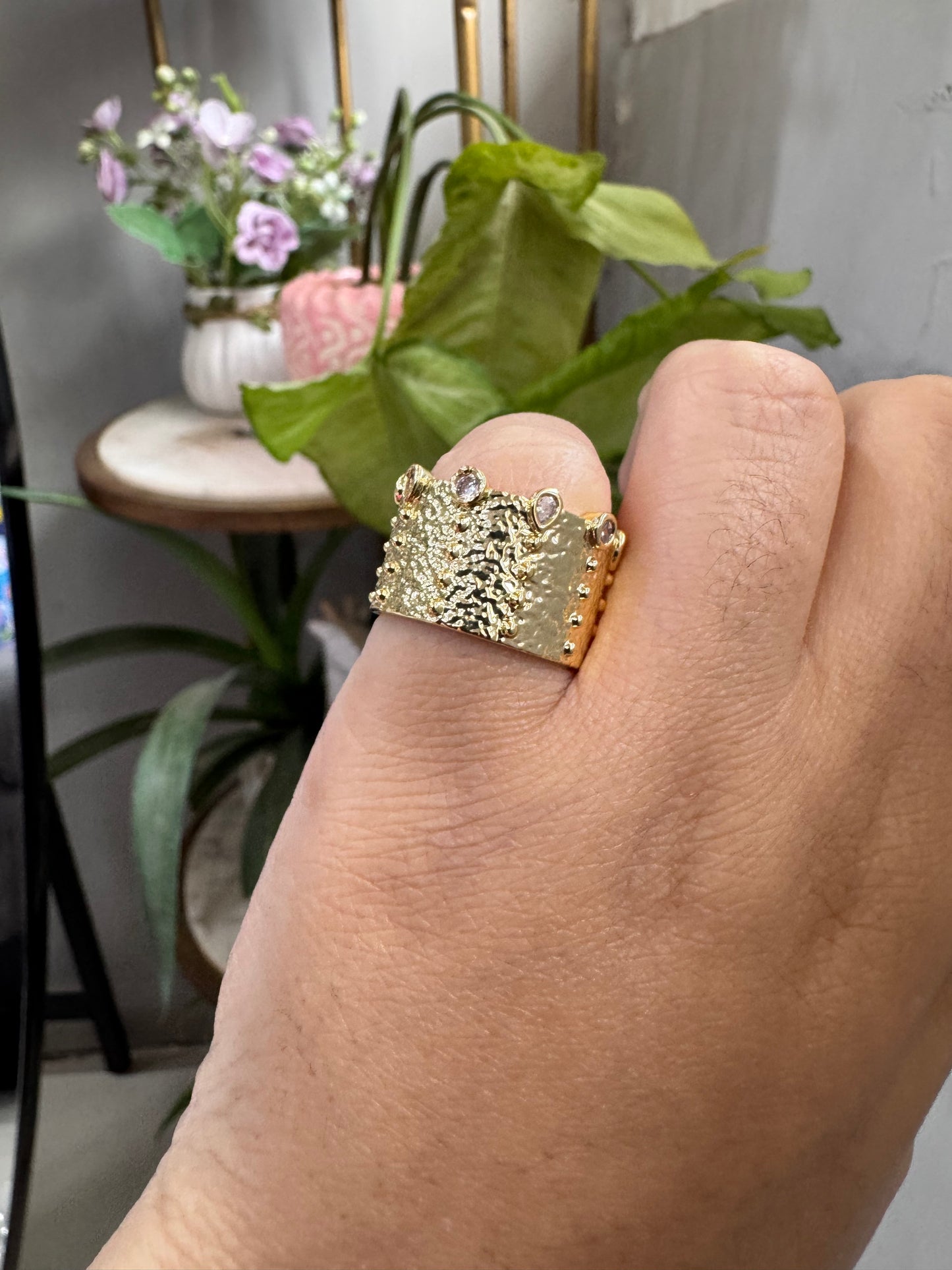 Statement Gold Plated Band Ring