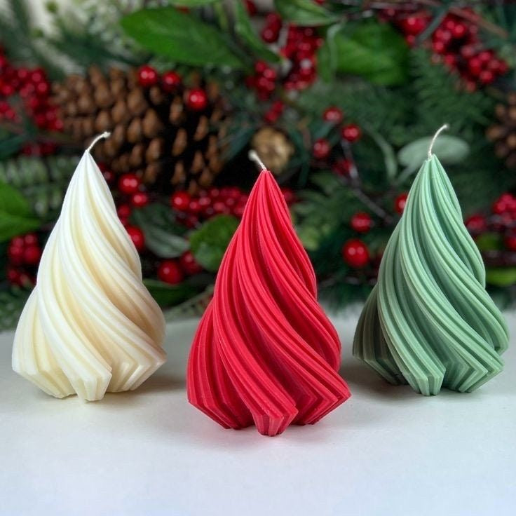 Large Spiral Christmas Tree Candle