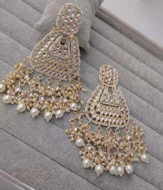 Exquisite Heavy Chandbali Drop Earrings