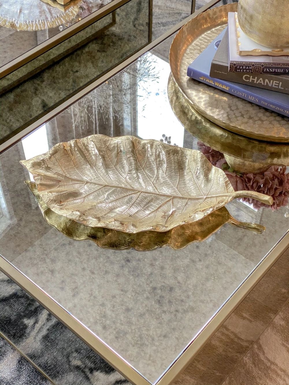 Aluminium Leaf Serving tray