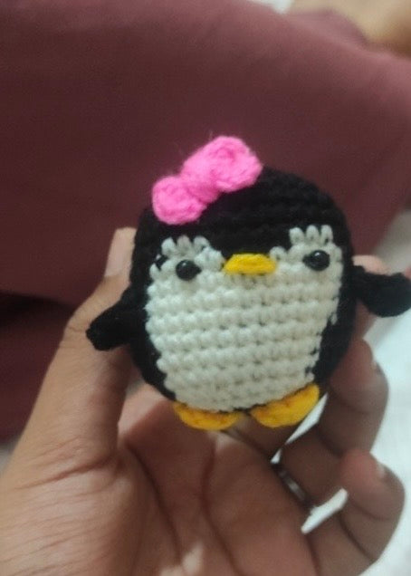 Adorable Penguin Crochet Keychain
