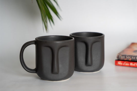 Black Face Mugs - Set of 2