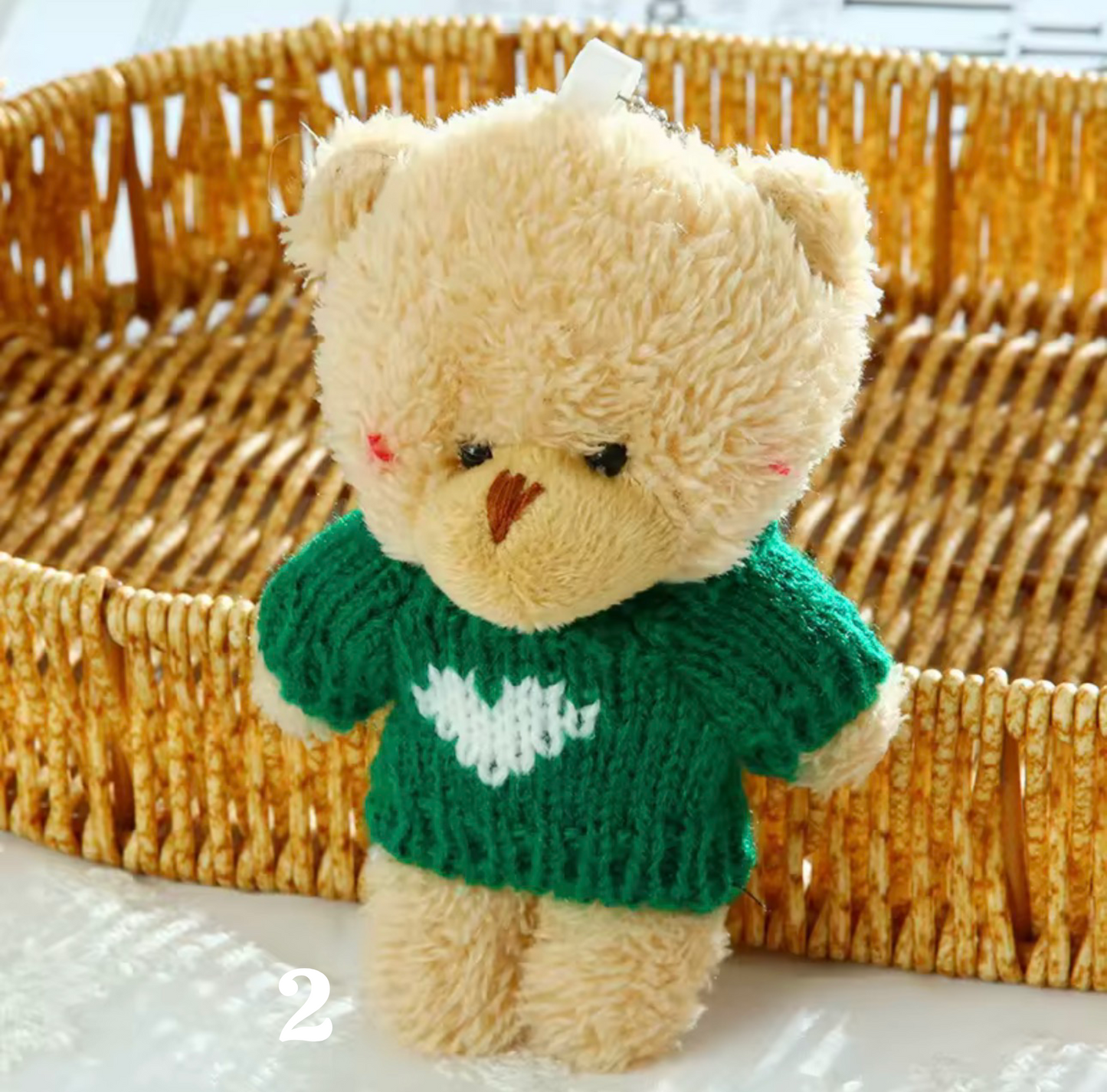 Premium Exclusive Cute Teddybear Keychain with Sweater Outfit / Teddybear Bag Charm